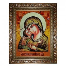 Янтарная икона Пресвятая Богородица Игоревская 15x20 см - фото
