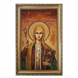 Янтарная икона Святая Равноапостольная Нина 15x20 см - фото