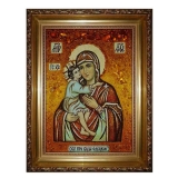 Янтарная икона Пресвятая Богородица Елецкая 15x20 см