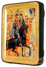 Икона Святые мученики князья Борис и Глеб Греческий стиль в позолоте 13x17 см без шкатулки