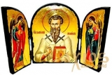 Икона под старину Святитель Василий Великий Складень тройной 14x10 см
