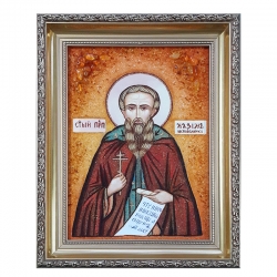 Янтарная икона Преподобный Назарий Исповедник 30x40 см - фото