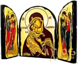 Икона под старину Пресвятая Богородица Владимирская Складень тройной 14x10 см