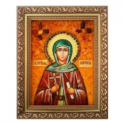 Янтарная икона Преподобная Анастасия Патрикия 30x40 см - фото