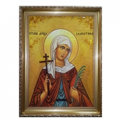 Янтарная икона Святая мученица Валентина 60x80 см - фото
