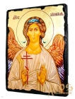 Икона под старину Святой Ангел Хранитель с позолотой 7x10 см
