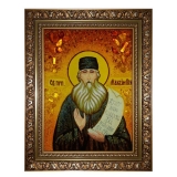 Янтарная икона Преподобный Максим Грек 80x120 см