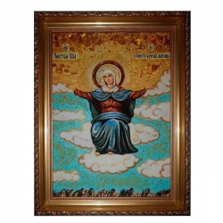 Янтарная икона Пресвятая Богородица Спорительница хлебов 40x60 см - фото