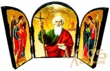 Икона под старину Святой Апостол Андрей Складень тройной 14x10 см