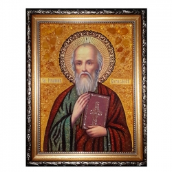 Янтарная икона Святой Евангелист Иоанн Богослов 80x120 см - фото