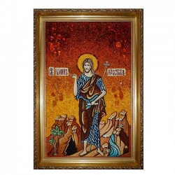 Янтарная икона Святой Иоанн Креститель 30x40 см - фото