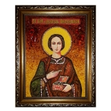 Янтарная икона Святой великомученик и целитель Пантелеймон 80x120 см