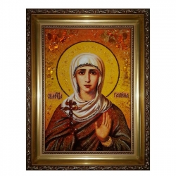 Янтарная икона Святая мученица Галина 60x80 см - фото