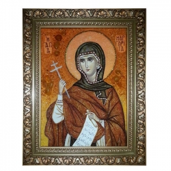 Янтарная икона Святая мученица Маргарита (Марина) 15x20 см - фото