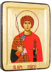 Икона Святой Георгий Победоносец в позолоте Греческий стиль 13x17 см без шкатулки - фото