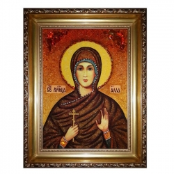 Янтарная икона Святая мученица Алла 15x20 см - фото