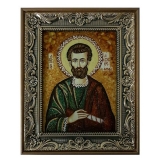 Янтарная икона Святой Апостол Иаков Алфеев 15x20 см
