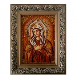 Янтарная икона Пресвятая Богородица Умиление 15x20 см - фото