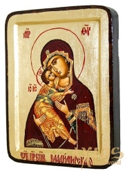 Икона Пресвятая Богородица Владимирская Греческий стиль в позолоте 13x17 см без шкатулки - фото