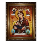 Янтарная икона Божия Матерь Млекопитательница 15x20 см