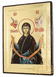 Икона Пояс Пресвятой Богородицы в позолоте Греческий стиль  13x17 см без шкатулки - фото