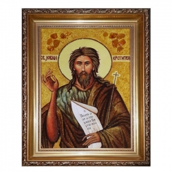 Янтарная икона Святой Иоанн Креститель 80x120 см - фото
