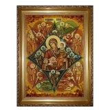 Янтарная икона Пресвятая Богородица Неопалимая Купина 30x40 см