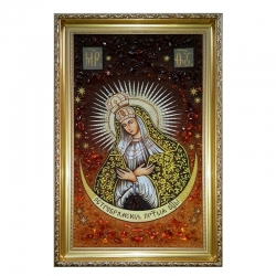 Янтарная икона Пресвятая Богородица Остробрамская 30x40 см - фото