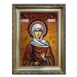 Янтарная икона Святая праведная Елизавета 15x20 см