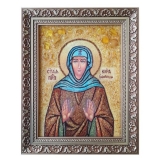 Янтарная икона Святая преподобная Кира Берийская 30x40 см