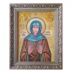 Янтарная икона Святая преподобная Кира Берийская 30x40 см - фото