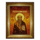 Янтарная икона Блаженный Иероним 15x20 см