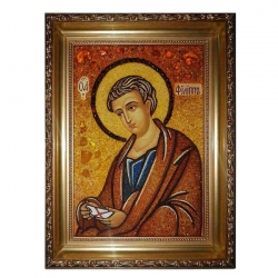 Янтарная икона Святой Апостол Филипп 30x40 см - фото