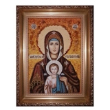 Янтарная икона Пресвятая Богородица Услышательница 80x120 см