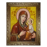 Янтарная икона Пресвятая Богородица Тихвинская 80x120 см