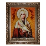 Янтарная икона Святая мученица Евгения 30x40 см