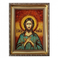 Янтарная икона Святой Алексей Человек Божий 40x60 см - фото