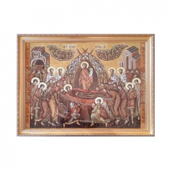 Янтарная икона Успение Пресвятой Богородицы 80x120 см - фото