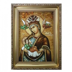 Янтарная икона Пресвятая Богородица Млекопитательница 60x80 см - фото