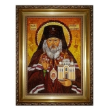 Янтарная икона Святой Архиепископ Сан-Францисский и Шанхайский Иоанн 60x80 см