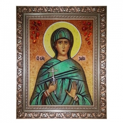 Янтарная икона Святая великомученица Злата 30x40 см - фото