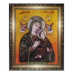 Янтарная икона Пресвятая Богородица Неустанная помощь 60x80 см - фото