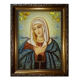 Янтарная икона Пресвятая Богородица Умиление 15x20 см