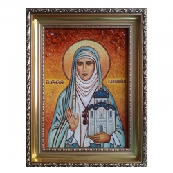 Янтарная икона Святая благоверная княгиня Елизавета 40x60 см - фото