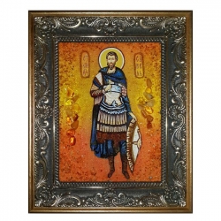 Янтарная икона Святой мученик Савел 15x20 см - фото