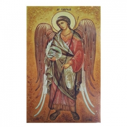 Янтарная икона Святой Архангел Гавриил 30x40 см - фото
