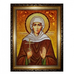 Янтарная икона Святая блаженная Ксения Петербургская 60x80 см - фото