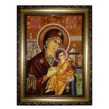 Янтарная икона Пресвятая Богородица Грушевская 30x40 см