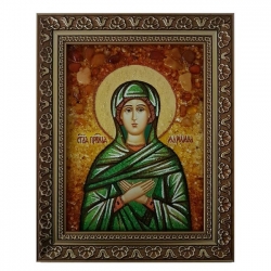 Янтарная икона Святая праведная Мария 30x40 см - фото