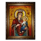 Янтарная икона Пресвятая Богородица Иверская 40x60 см